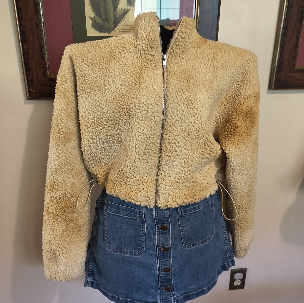 I.am.gia tan beige faux Sherpa cropped jacket - Picture 6 of 10
